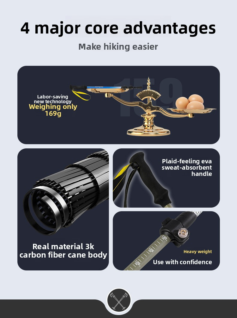 3k carbon fiber trekking poles