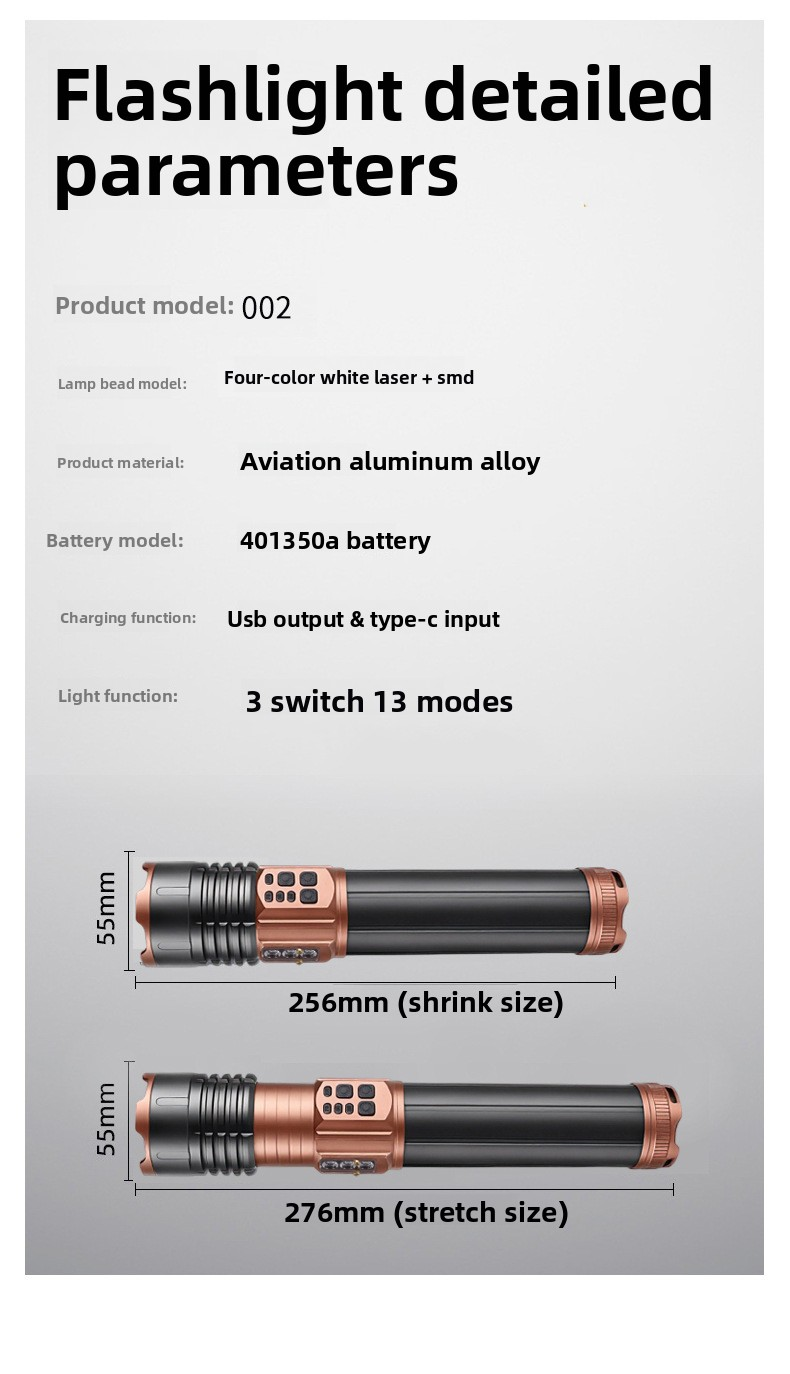 4 color laser flashlight