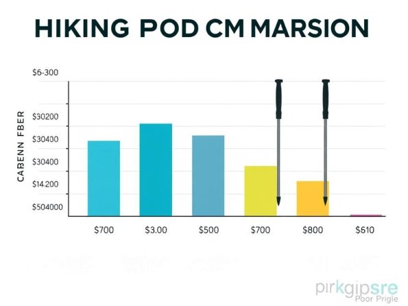 Price comparison chart showing cost ranges for different hiking pole materials