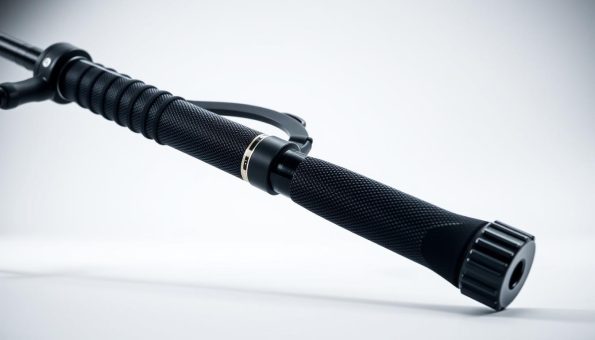 a high-quality 3k carbon fiber trekking pole with a sleek, modern design, captured in a well-lit studio setting with a clean, minimalist background. the pole features a sturdy, textured grip, adjustable length, and durable tip, showcasing its key features for outdoor enthusiasts. the lighting creates depth and highlights the intricate weave patterns of the carbon fiber, conveying a sense of premium craftsmanship. the image is captured from a low angle, emphasizing the pole's strength and stability. the overall mood is one of high-end, functional design. a high-quality 3k carbon fiber trekking pole with a sleek, modern design, captured in a well-lit studio setting with a clean, minimalist background. the pole features a sturdy, textured grip, adjustable length, and durable tip, showcasing its key features for outdoor enthusiasts. the lighting creates depth and highlights the intricate weave patterns of the carbon fiber, conveying a sense of premium craftsmanship. the image is captured from a low angle, emphasizing the pole's strength and stability. the overall mood is one of high-end, functional design.