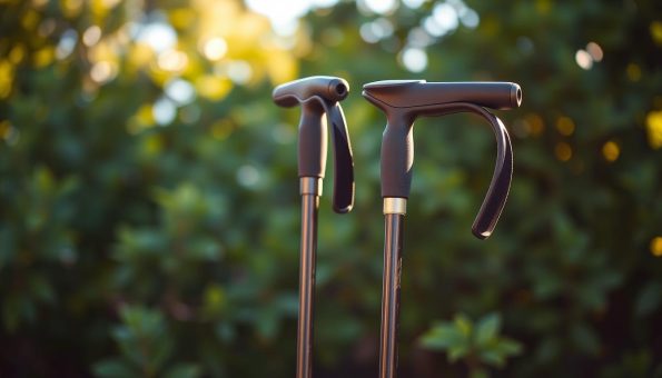 Collapsible trekking poles made from sleek 3K carbon fiber, with a brushed metal look. The poles feature a telescoping design that can be adjusted to different heights, allowing for a customized fit. Captured in warm, natural lighting from the side, the poles are set against a blurred background of lush, verdant foliage, conveying a sense of outdoor adventure and exploration. The image highlights the poles' streamlined, minimalist aesthetic and emphasizes their adjustability and portability, key features for the discerning trekker. Collapsible trekking poles made from sleek 3K carbon fiber, with a brushed metal look. The poles feature a telescoping design that can be adjusted to different heights, allowing for a customized fit. Captured in warm, natural lighting from the side, the poles are set against a blurred background of lush, verdant foliage, conveying a sense of outdoor adventure and exploration. The image highlights the poles' streamlined, minimalist aesthetic and emphasizes their adjustability and portability, key features for the discerning trekker.