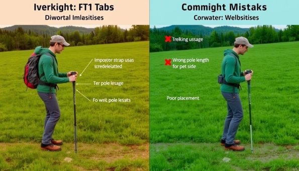 Comparison of correct vs. incorrect trekking pole techniques Comparison of correct vs. incorrect trekking pole techniques