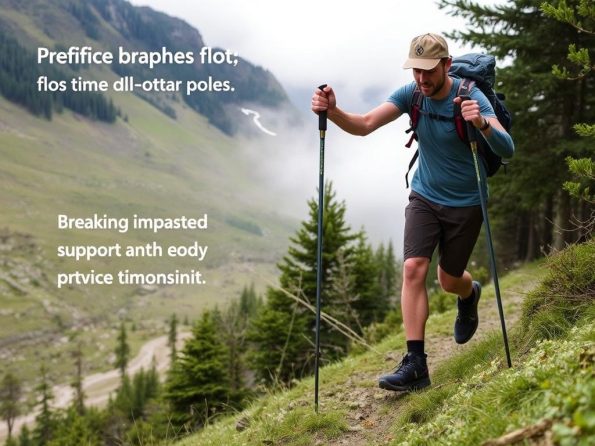 Proper pole placement on downhill terrain Proper pole placement on downhill terrain