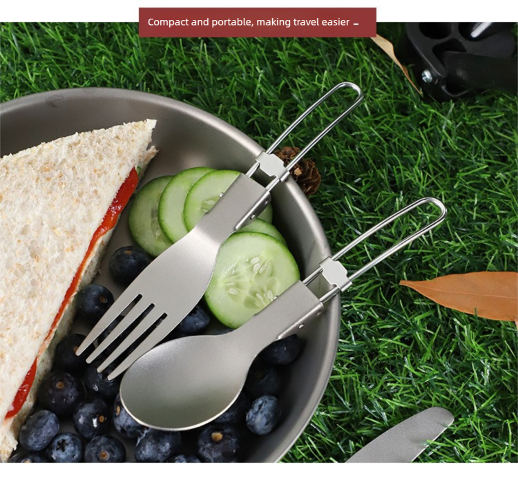 titanium alloy folding tableware