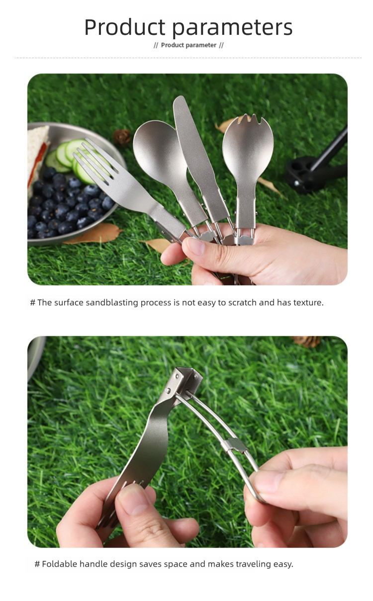 titanium alloy folding tableware