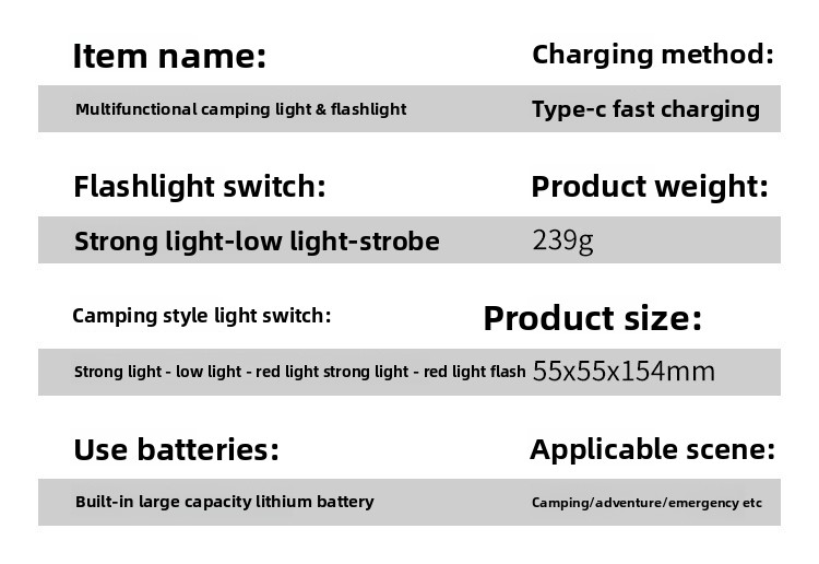 folding telescopic camping light