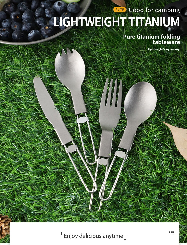 titanium alloy folding tableware