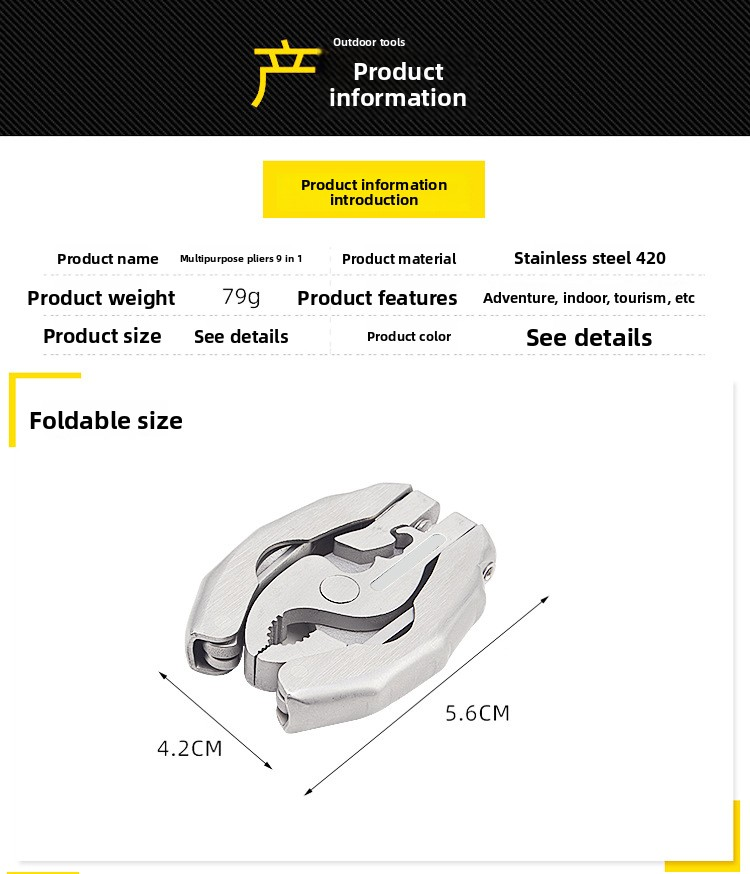 9 in 1 tool pliers