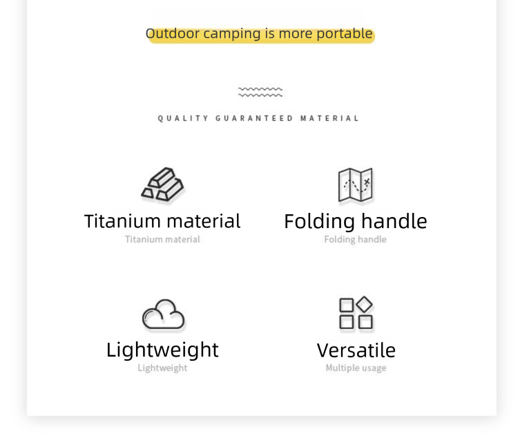titanium alloy folding tableware