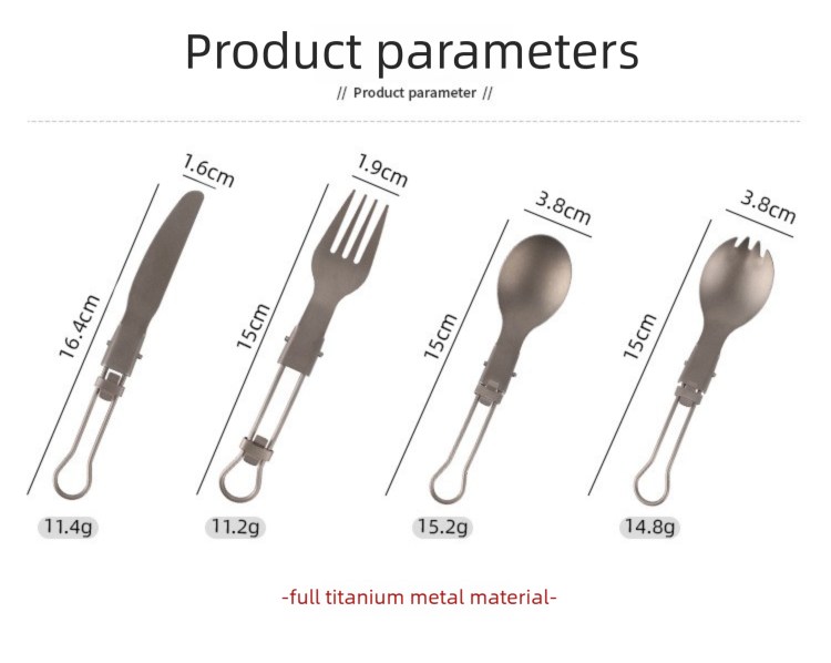 titanium alloy folding tableware