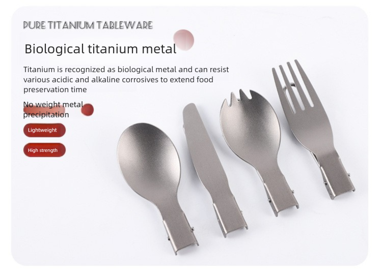 titanium alloy folding tableware