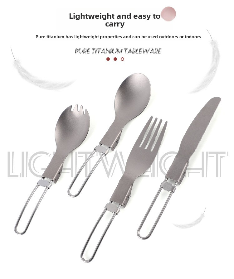 titanium alloy folding tableware