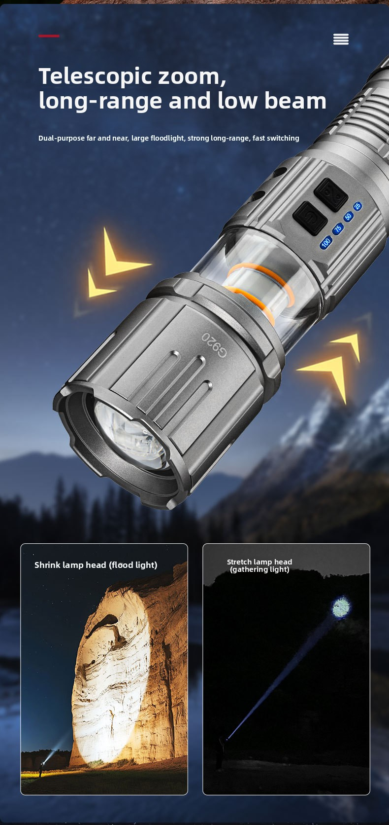 laser camping flashlight