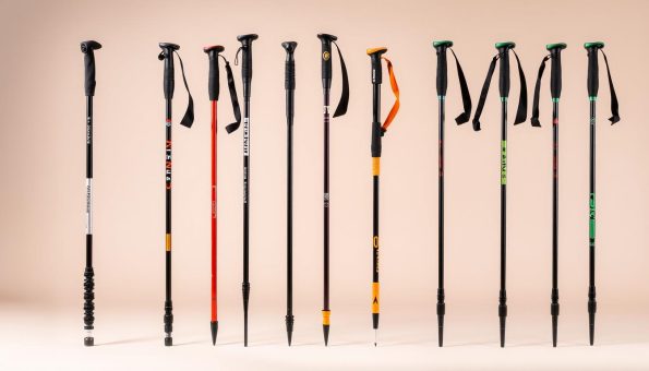 Collection of top trail running pole models from different brands displayed together