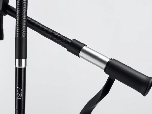 Composite trekking poles showing the hybrid construction of best material for trekking poles Composite trekking poles showing the hybrid construction of best material for trekking poles
