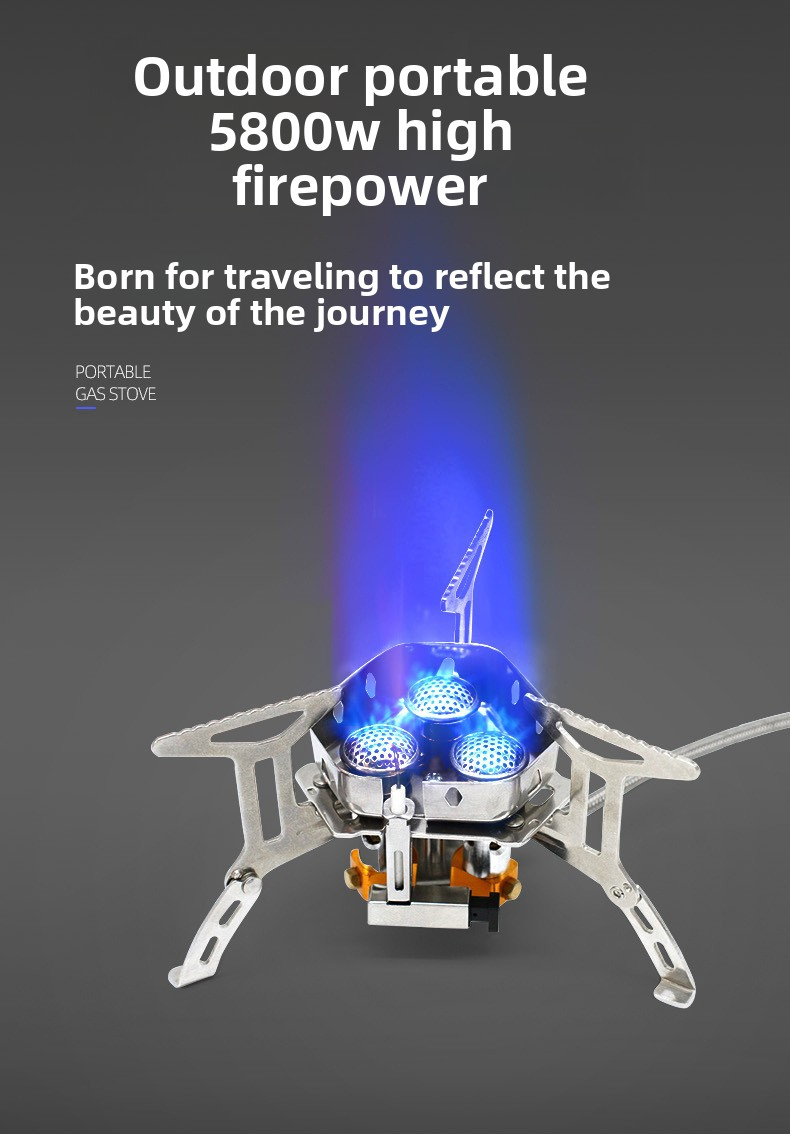 mini folding three burner stove (split stainless steel)