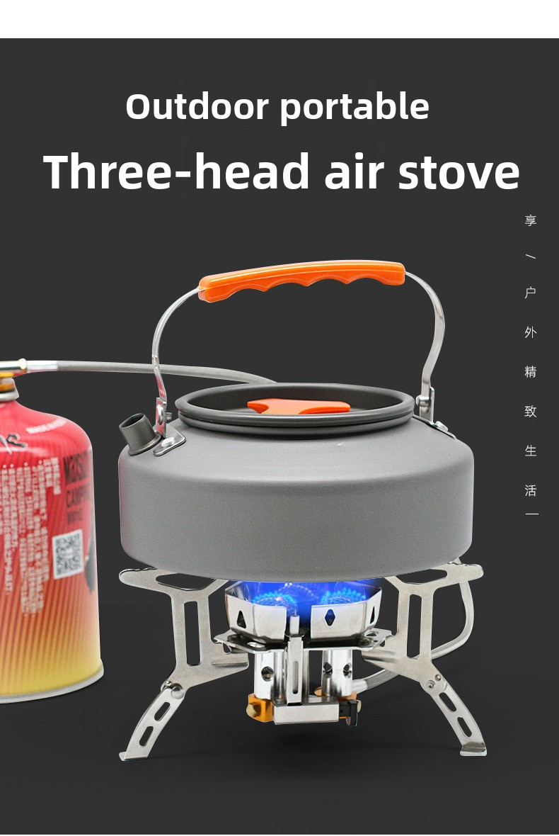 mini folding three burner stove (split stainless steel)
