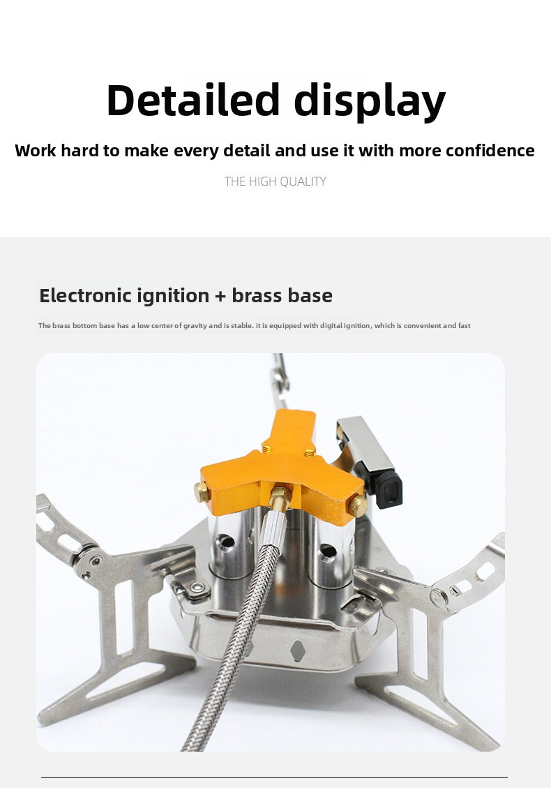 mini folding three burner stove (split stainless steel)