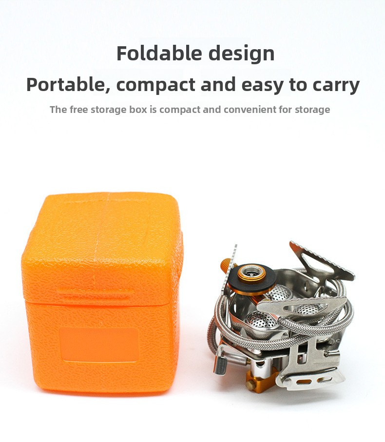 mini folding three burner stove (split stainless steel)