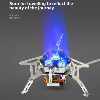 mini folding three burner stove (split stainless steel)