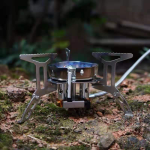 mini folding three burner stove (split stainless steel)