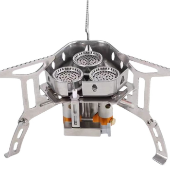 mini folding three burner stove (split stainless steel)